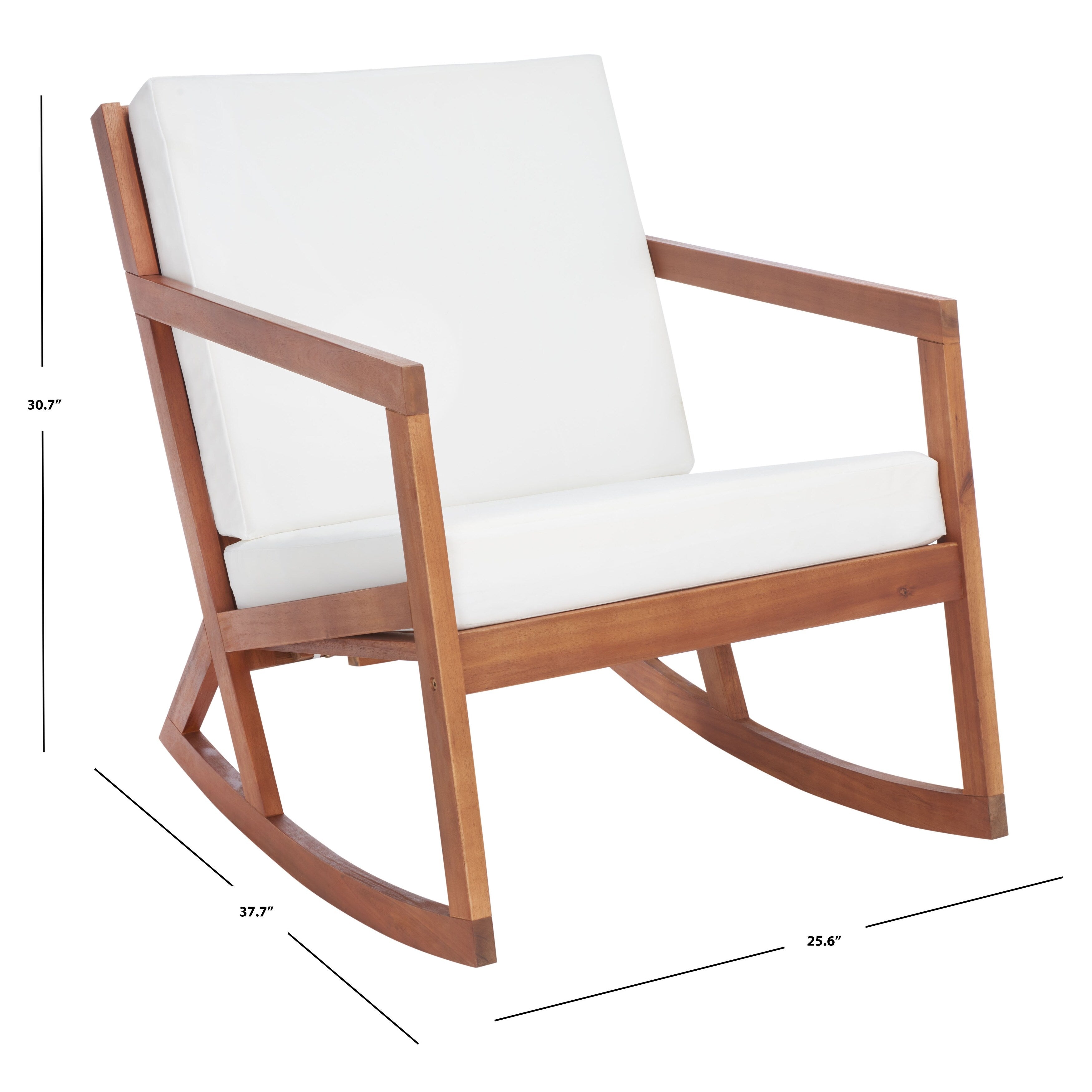 Chaise à bascule d'extérieur Makaila de SAFAVIEH avec coussin - 26 L x 31 P x 38 H