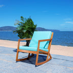 Chaise à bascule d'extérieur Makaila de SAFAVIEH avec coussin - 26 L x 31 P x 38 H