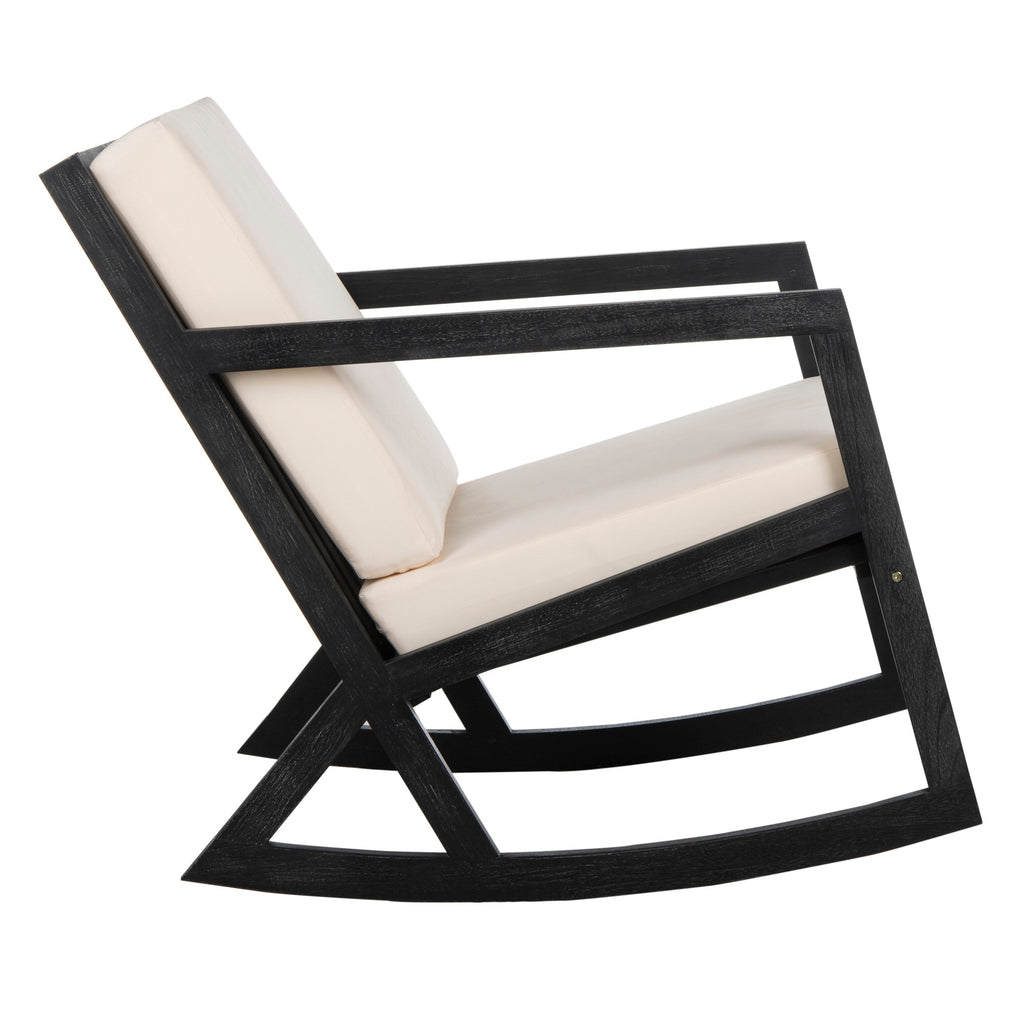 Chaise à bascule d'extérieur Makaila de SAFAVIEH avec coussin - 26 L x 31 P x 38 H