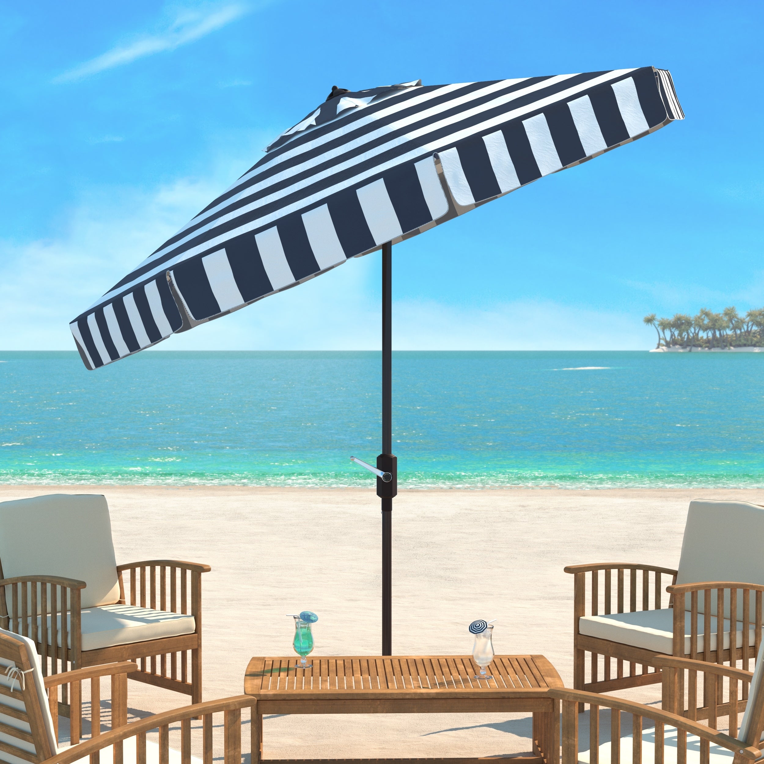 Parasol rond d'extérieur SAFAVIEH Fashion Line de 11 pieds