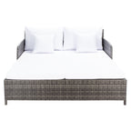 Lit de repos d'extérieur SAFAVIEH Taniyah en osier avec oreiller et coussins - 53 L x 28 P x 62 H