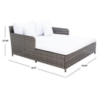 Lit de repos d'extérieur SAFAVIEH Taniyah en osier avec oreiller et coussins - 53 L x 28 P x 62 H
