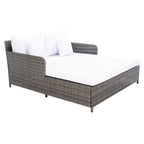 Lit de repos d'extérieur SAFAVIEH Taniyah en osier avec oreiller et coussins - 53 L x 28 P x 62 H