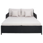 Lit de repos d'extérieur SAFAVIEH Taniyah en osier avec oreiller et coussins - 53 L x 28 P x 62 H