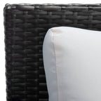 Lit de repos d'extérieur SAFAVIEH Taniyah en osier avec oreiller et coussins - 53 L x 28 P x 62 H