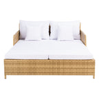 Lit de repos d'extérieur SAFAVIEH Taniyah en osier avec oreiller et coussins - 53 L x 28 P x 62 H