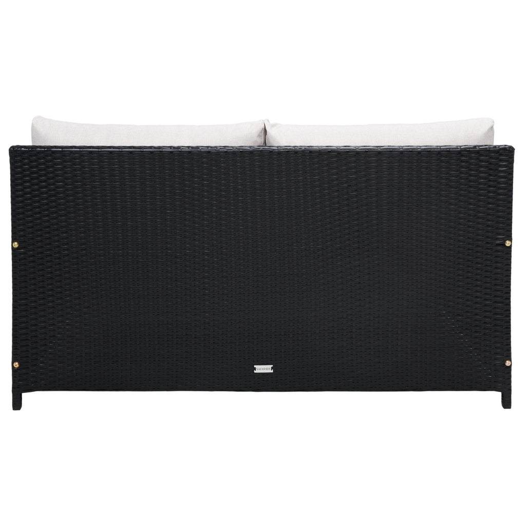 Lit de repos d'extérieur SAFAVIEH Taniyah en osier avec oreiller et coussins - 53 L x 28 P x 62 H
