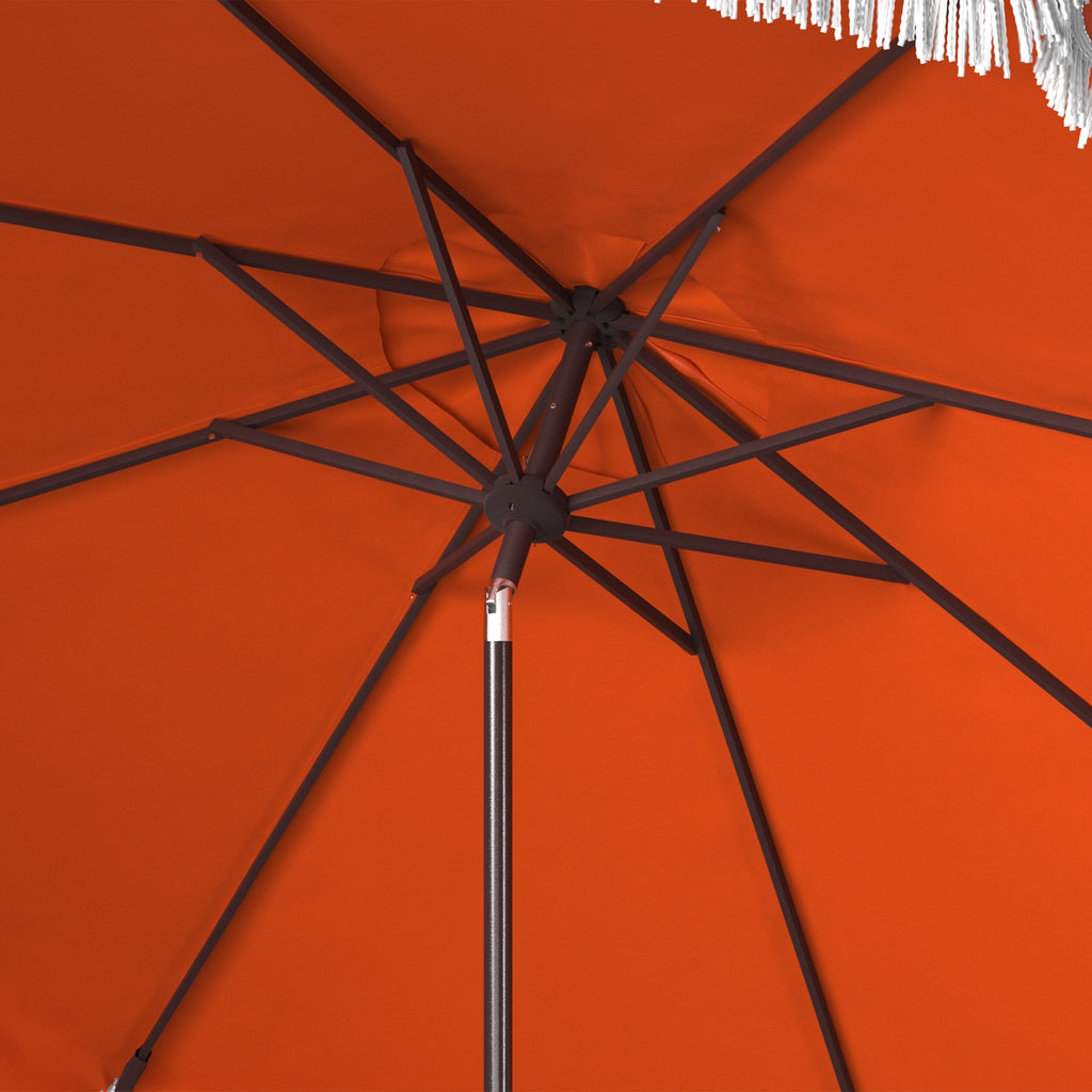 Parasol d'extérieur à manivelle SAFAVIEH Ronette Fringe de 9 pieds