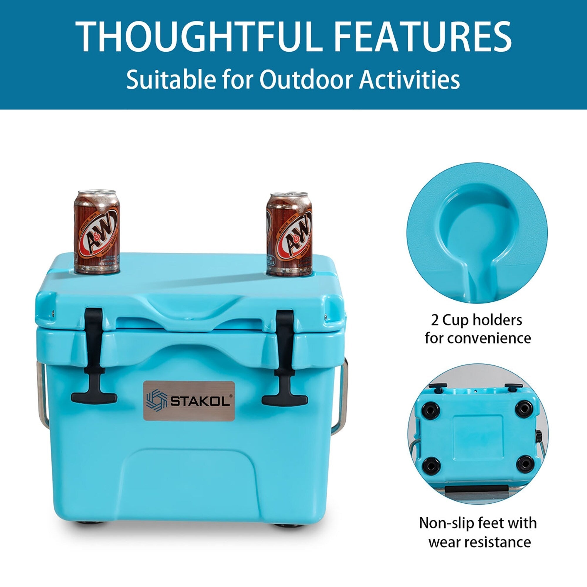 Glacière portable SKTAKOL 16 litres, anti-fuite, 24 canettes de glace - Voir les détails