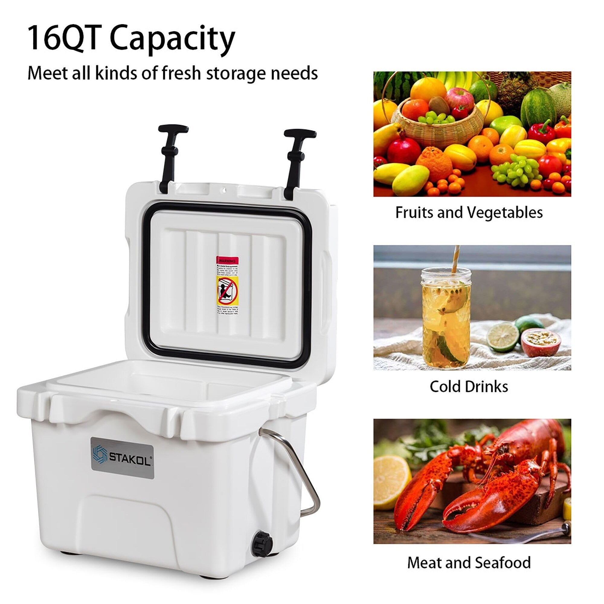 Glacière portable SKTAKOL 16 litres, anti-fuite, 24 canettes de glace - Voir les détails