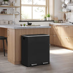Poubelle double SONGMICS, 16 gallons, en acier inoxydable, noire
