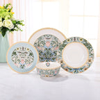 Service de table en porcelaine fine Morris Garden de STP Goods, 24 pièces pour 6 personnes