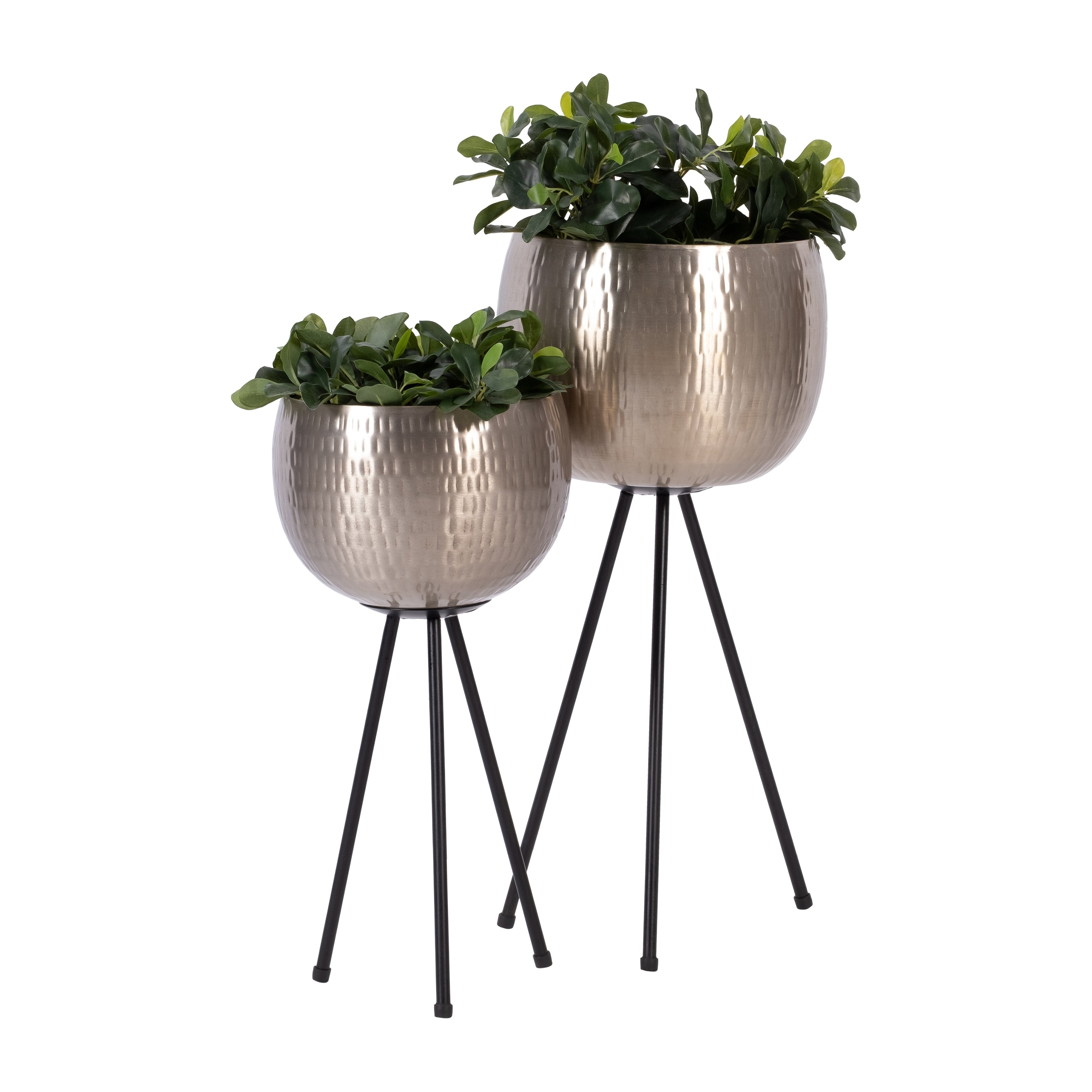 Sagebrook Home Lot de 2 jardinières robustes en fer sur supports modernes - Transformez votre espace de vie en oasis