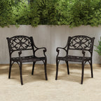 Ensemble de salle à manger d'extérieur en aluminium bronze Sanibel 7 pièces avec table à manger ovale de 72 pouces et six fauteuils par Homestyles