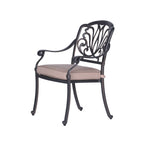 Ensemble de salle à manger rond en aluminium Saratoga 5 pièces avec coussins Sunbrella - Meilleur mobilier d'extérieur