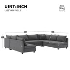 Canapé sectionnel, ensemble de canapé réversible en chenille en forme de U, combinaison libre, canapé convertible surdimensionné 8 places