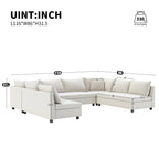 Canapé sectionnel, ensemble de canapé réversible en chenille en forme de U, combinaison libre, canapé convertible surdimensionné 8 places