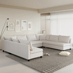 Canapé sectionnel, ensemble de canapé réversible en chenille en forme de U, combinaison libre, canapé convertible surdimensionné 8 places