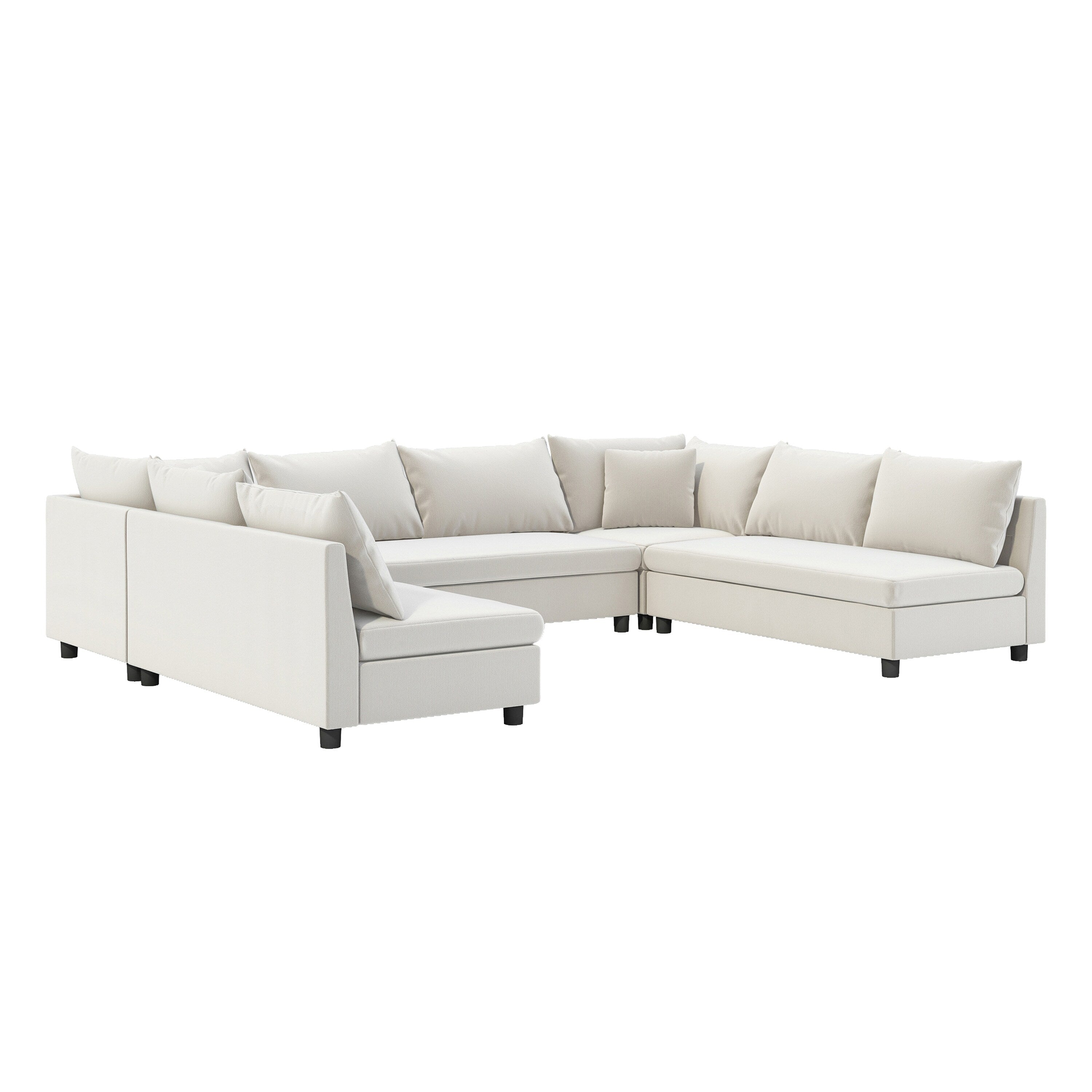 Canapé sectionnel, ensemble de canapé réversible en chenille en forme de U, combinaison libre, canapé convertible surdimensionné 8 places