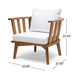 Fauteuils club d'extérieur en bois d'acacia Sedona avec coussins (lot de 2) par Christopher Knight Home