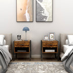 Table de chevet de style industriel (ensemble de 2)