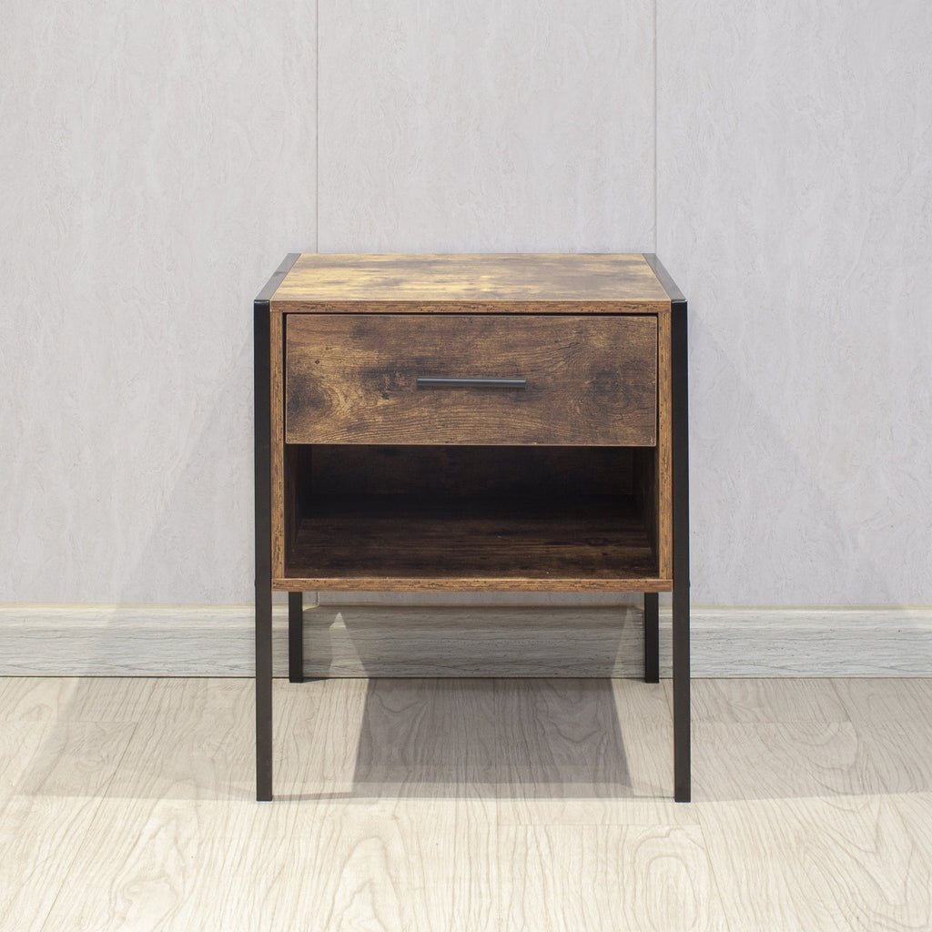 Table de chevet de style industriel (ensemble de 2)