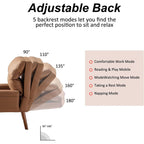 Fauteuil de salon décontracté en tissu doux avec dossier et pieds réglables
