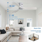 Ventilateur de plafond encastré Sofucor 52 pouces avec télécommande, moteur réversible et éclairage intégré en option