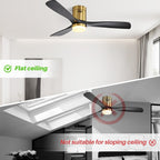Ventilateur de plafond encastré Sofucor 52 pouces avec télécommande, moteur réversible et éclairage intégré en option
