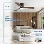 Ventilateur de plafond encastré Sofucor 52 pouces avec télécommande, moteur réversible et éclairage intégré en option
