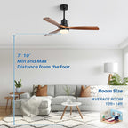 Ventilateur de plafond d'intérieur en bois Sofucor 52 avec télécommande et éclairage intégré en option