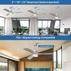 Ventilateur de plafond d'intérieur en bois Sofucor 52 avec télécommande et éclairage intégré en option