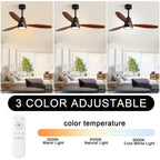 Ventilateur de plafond d'intérieur en bois Sofucor 52 avec télécommande et éclairage intégré en option