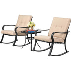 Ensemble bistro de conversation avec chaises à bascule pour patio extérieur Solaura 3 pièces