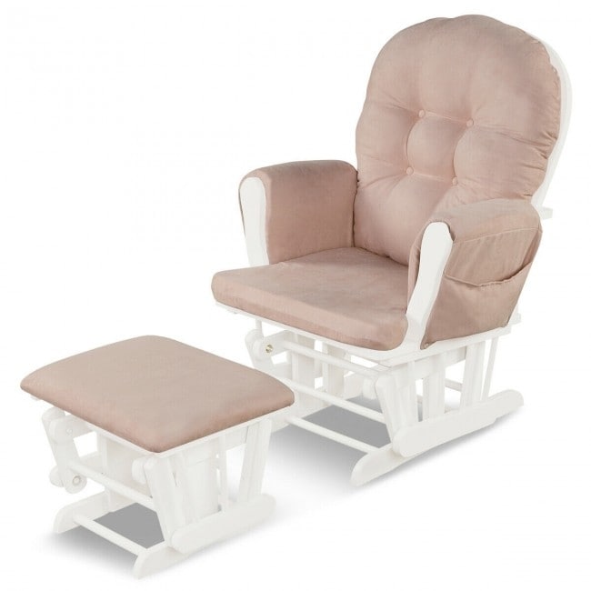 Ensemble de fauteuils coulissants en bois massif avec poches et pouf pour se détendre