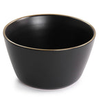 Service de table 16 pièces en grès noir avec bordure dorée