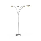 Lampadaire arqué en acier brossé Charlie de Strick &amp; Bolton à 5 lumières