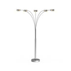 Lampadaire arqué en acier brossé Charlie de Strick &amp; Bolton à 5 lumières
