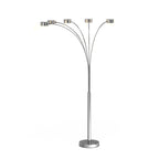 Lampadaire arqué en acier brossé Charlie de Strick &amp; Bolton à 5 lumières