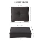 Ensemble de coussins d'extérieur à siège profond Sunbrella de qualité supérieure, 2 pièces