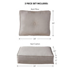 Ensemble de coussins d'extérieur à siège profond Sunbrella de qualité supérieure, 2 pièces