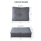 Ensemble de coussins d'extérieur à siège profond Sunbrella de qualité supérieure, 2 pièces