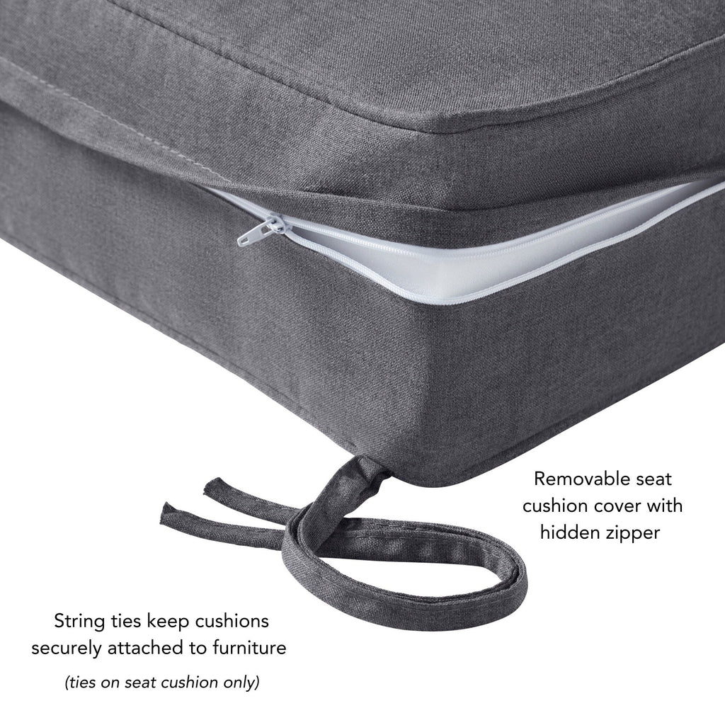 Ensemble de coussins d'extérieur à siège profond Sunbrella de qualité supérieure, 2 pièces
