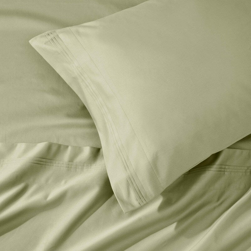 Parure de draps en coton égyptien de qualité supérieure 1000 fils au pouce carré, à poches profondes et à motif uni