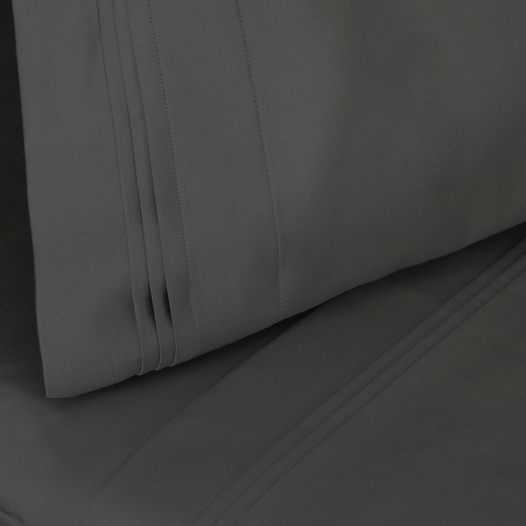 Parure de draps en coton égyptien de qualité supérieure 1000 fils au pouce carré, à poches profondes et à motif uni