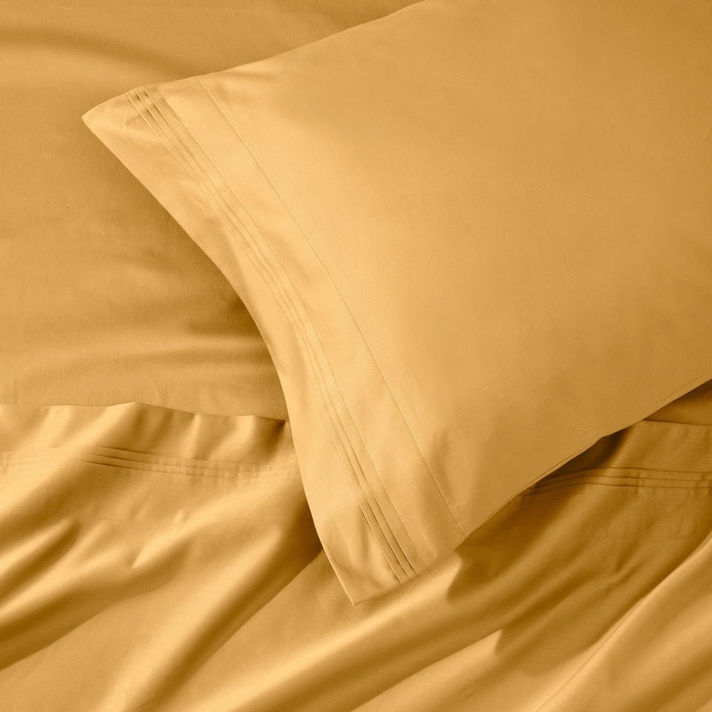 Parure de draps en coton égyptien de qualité supérieure 1000 fils au pouce carré, à poches profondes et à motif uni