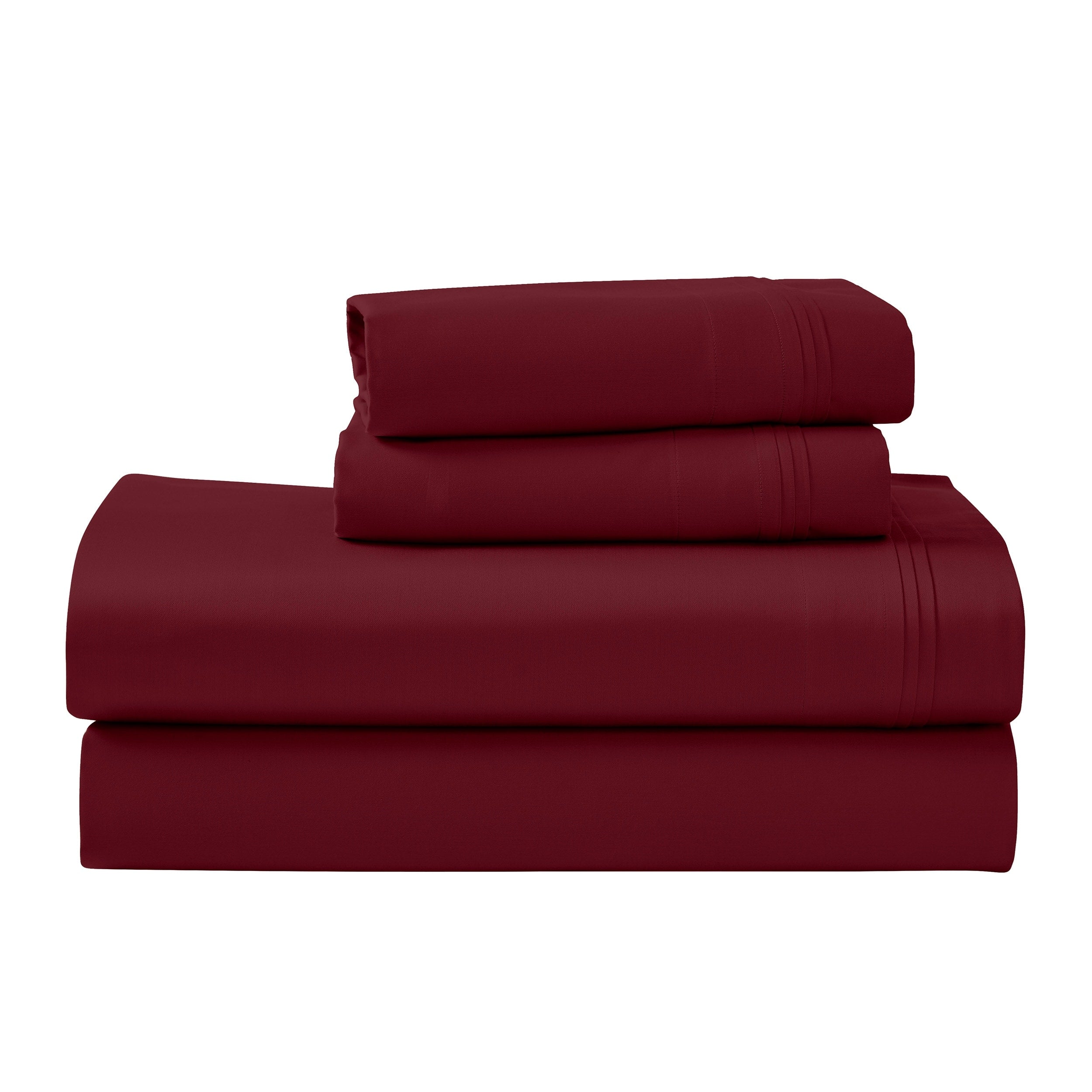 Parure de draps en coton égyptien de qualité supérieure 1000 fils au pouce carré, à poches profondes et à motif uni