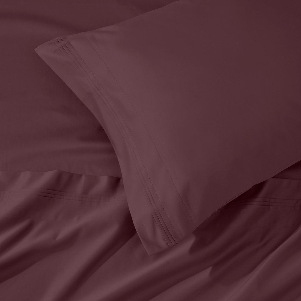 Parure de draps en coton égyptien de qualité supérieure 1000 fils au pouce carré, à poches profondes et à motif uni