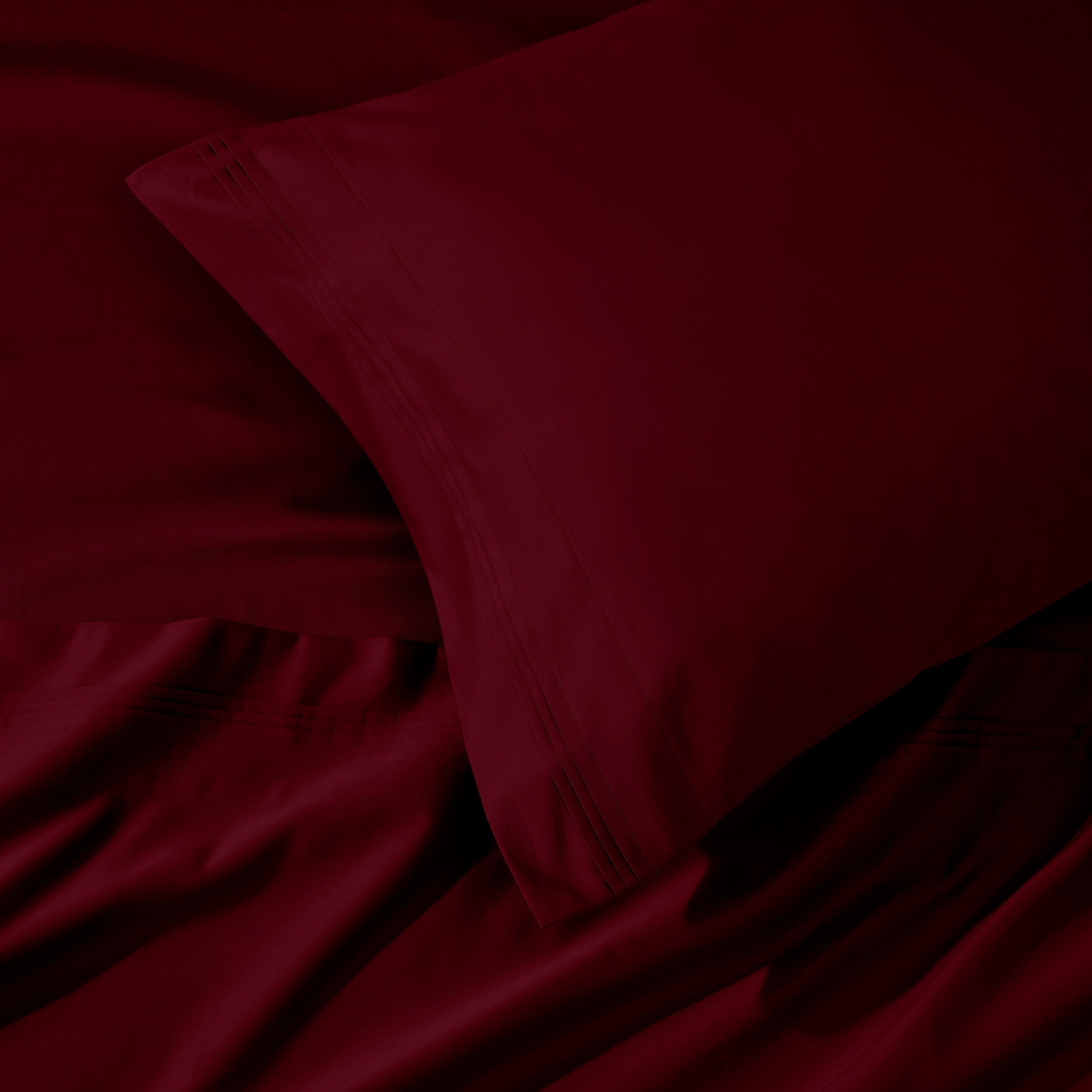 Parure de draps en coton égyptien de qualité supérieure 1000 fils au pouce carré, à poches profondes et à motif uni