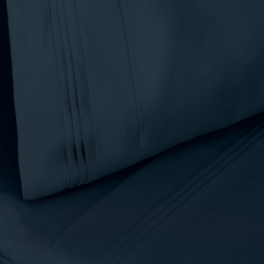Parure de draps en coton égyptien de qualité supérieure 1000 fils au pouce carré, à poches profondes et à motif uni